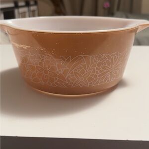 Vintage Pyrex WOODLAND Tan #474-B 750ml Casserole Dish